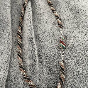 Gorgeous and unique handcrafted spiral rope beaded necklace
